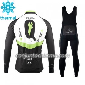 Conjunto Maillot + Culotte largo con tirantes Invierno Termico 2017 Dimension Data N001